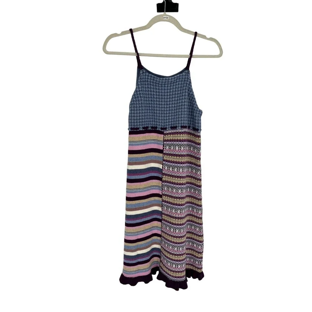 Hanna Andersson Dress 14 Girls 160 Knit Patchwork Nordic Fair Isle Multicolor